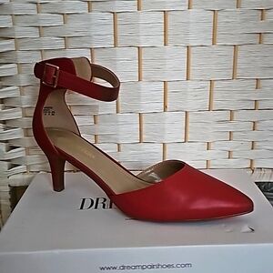 Brick Red Kitten Heel Pointed Toe Pumps size 11